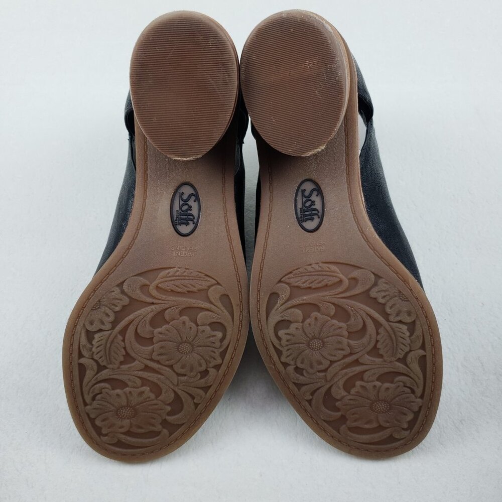 Sofft Carleigh Peep Toe Heel Womens 7.5 Black Leather Block Heel Zip Up Bootie - Picture 12 of 14